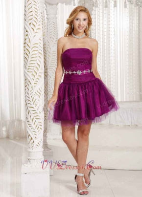 Strapless Magenta Homecoming Dress And Gown For University Girl