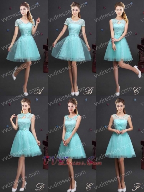 Series Vestidos De Dama Dress Lace Short Skirt With Tulle Apple Green