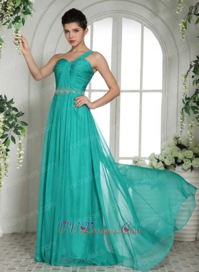 Most Choice Color List Turquoise One Shoulder Formal Prom Gowns