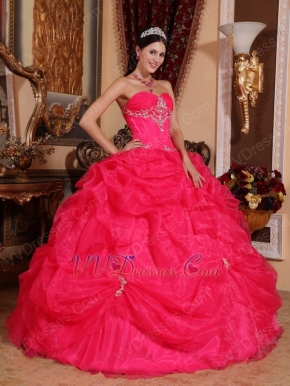 Deep Pink Sweetheart Puffy Quinceanera Dress By Designer