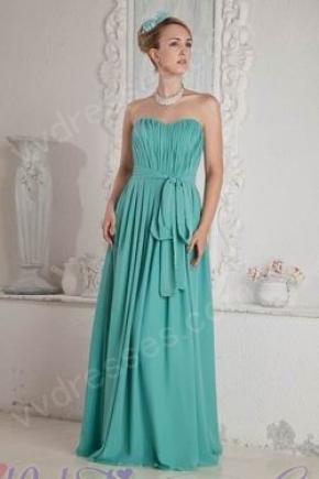 On Sale Sweetheart Turquoise Blue Chiffon Evening Dress