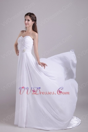 White Chiffon Sweetheart Long La Homecoming Dress