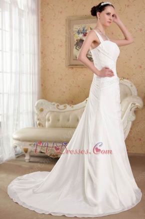 Princess Straps Court Train Inexpensive Mermaid Wedding Dress