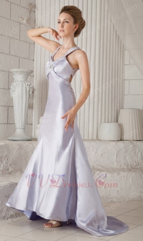 Silver Straps Beaded Sheath Skirt Prom Dresses For Cheap