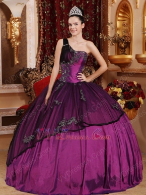 Single One Shoulder Purple Coming-of-age Ceremony Girls Dress