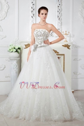 Luxurious Feather Appliques Tulle Buy Wedding Dresses With Crystals