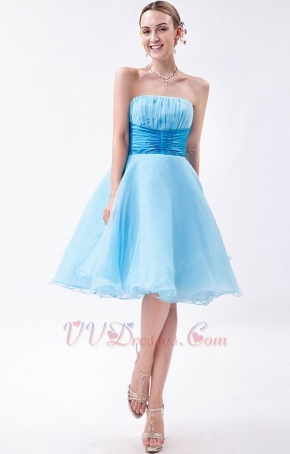 Strapless Light Blue Lovely Girls Choose Graduation Dress