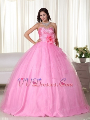 Pink Sweetheart Puffy Long Big Quinceanera Dress For Girl Like Princess