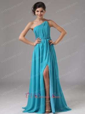 Empire Waist Floor Length Prom Celebrity Dress With Slit