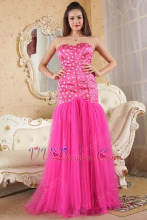 Classic Sweetheart Crystals Fuchsia Fomal Evening Dress