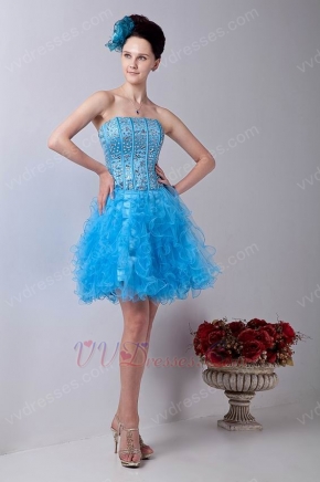 Azure Blue Mini Skirt Unique Dress For Sweet 16 Party