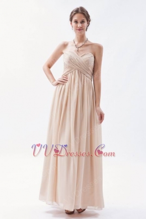 Sweetheart Floor Length Cream Chiffon Dress For Bridesmaid