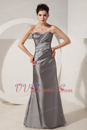 Grey Column Mother Of The Bride Dress Sweetheart Neck Style Modest