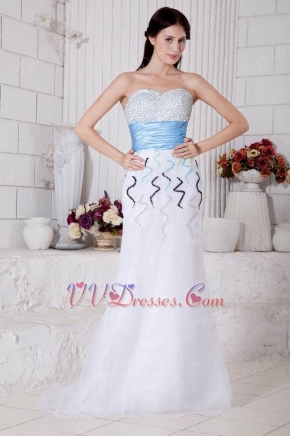 Sweetheart White Organza La Femme Prom Dress With Sequin