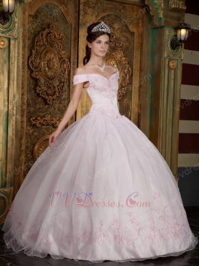 Off Shoulder Light Pink Quinceanera Dress Like A Princess