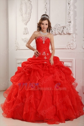 Strapless Scarlet Embroidered Quinceanera Dress In New Jersy