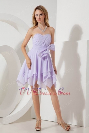 Cute Lilac Bridesmaid Dress For Junior With Bow Design