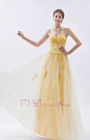 Unique Applique Lace Bodice Daffodil Prom Dress In Kansas