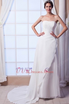 Terse Sweetheart Empire Waist Beaded Bodice Ivory Wedding Gown