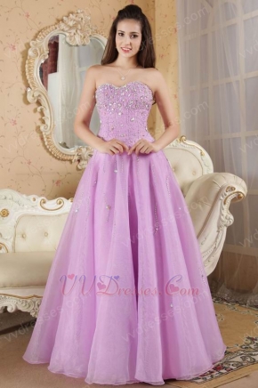 Elegant Lilac Sweetheart A-line Prom Dress With Beading