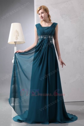 Beautiful Front Drap Strong Blue Wedding Party Mother Dress