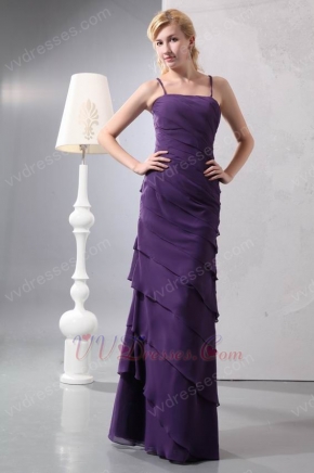 Pretty Layers Skirt Indigo Chiffon Dress For Mother Of The Bride