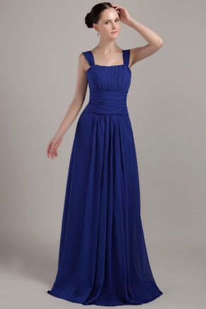 Square Neckline Bridesmaid Dress With Nany Blue Skirt