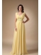 V Neck Yellow Chiffon Top Designer Prom Dress