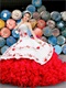 Western Style White Flat Satin Red Embroidery and Ruffles Train Quinceanera Gowns