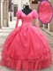 Modest Long Bubble Sleeves Watermelon European Court Religious Ball Gown Cold Wear