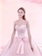 Girlish Pink Simple Brief Quinceanera Court Gown Without Embellish Details