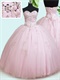 Floor Length Underskirt Sweet 16 Ball Gown Baby Pink Girls Most Chose Color