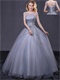 Scoop Transparent Neck Silver Little Puffy Military Prom Ball Gown Alterations