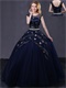 Glaring Navy Blue Scoop Stage Performance Prom Ball Gown Night Sky Stars Inspiration