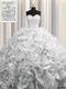 Bubble Court Train Silver Luxury Quinceanera Ball Gown High Quality Tailoring