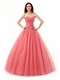 Watermelon Sweetheart Silver Beadwork Girl Prom Ball Gown Not Puffy to Dancing