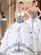Retro Palace Lolita White Lady Quinceanera Ball Gown Tower Embroidery Design