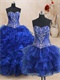 Detachable Embroidery Bodice/Mini/Big Skirt Three Pieces Quinceanera Ball Gown Royal