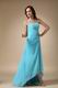 Aqua Blue High Low Chiffon Dress To Bridesmaid Wear