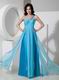 One Shoulder Floor-length Aqua Chiffon Prom Dress 2014