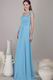 One Shoulder Baby Blue Chiffon Bridesmaid Dress For Cheap