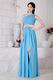 One Shoulder Neck Aqua Blue Prom Dress With Front Split