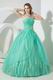 Fashionable Strapless Turquoise Blue Puffy Quinceanera Dress