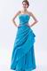 Princess Sweetheart Dodger Blue Taffeta Prom Celebrity Dress