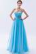 Modest Sweetheart Deep Sky Blue Evening Dress 2014