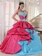 Light Sky Blue Ball Gown Dress With Bowknot Emberllish