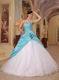 Light Sky Blue And White Sweetheart Quinceanera Dress