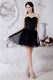 Sweetheart Beaded Bodice Mini Black Dress For Sweet 16