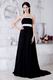 2019 Fashion Strapless A-line Black Chiffon Dress To Evening