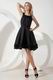 Modest Scoop A-line Knee Length Black Taffeta Short Prom Dress